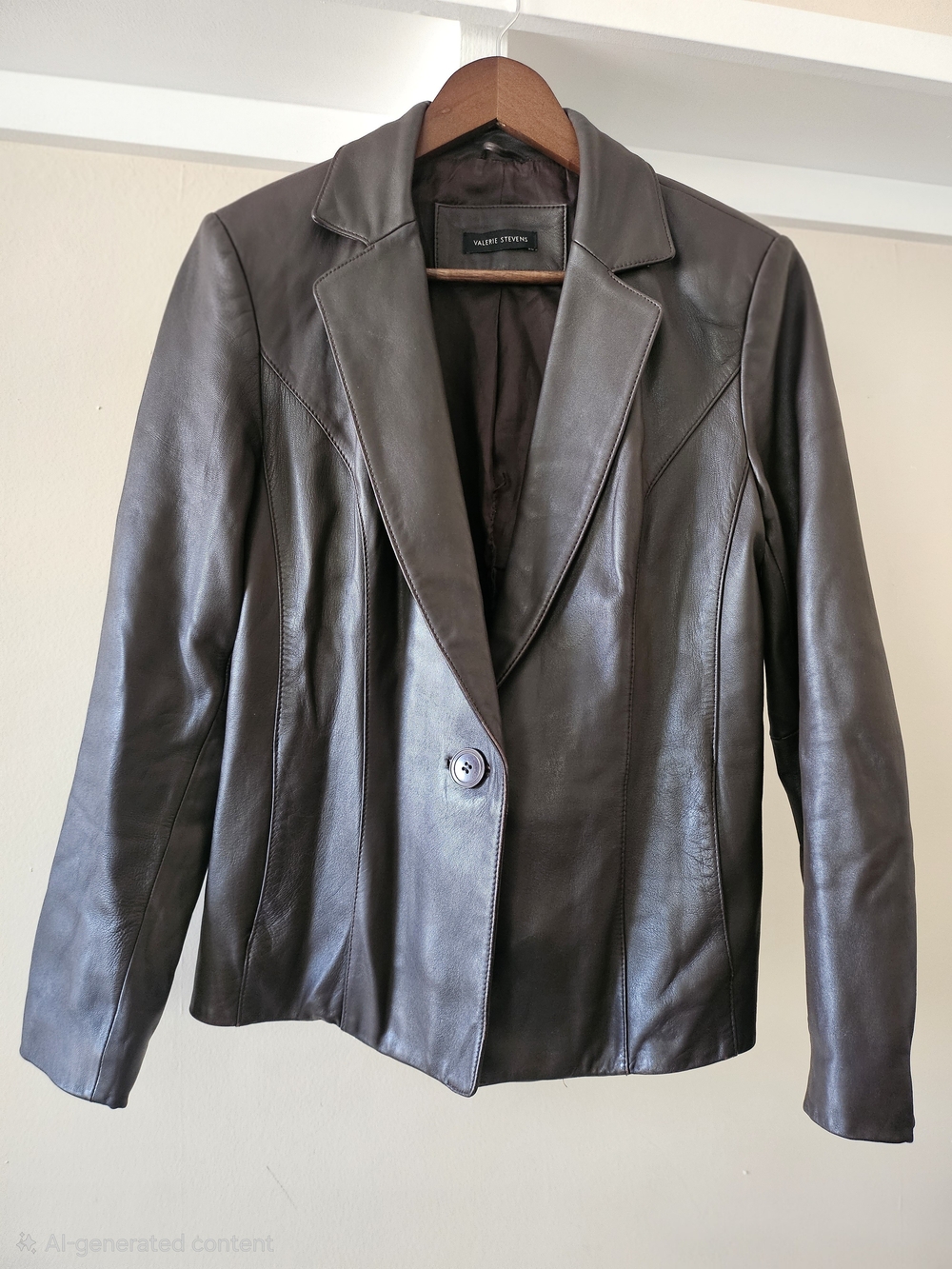 Valerie Stevens Dark Brown Leather Blazer Jacket